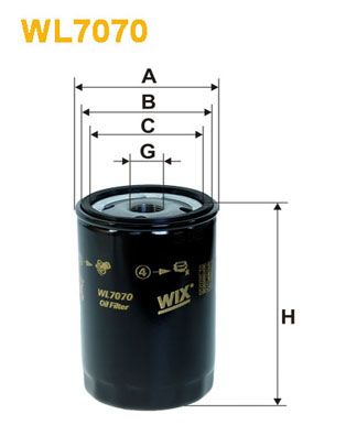 WIX FILTERS alyvos filtras WL7070